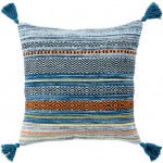 Surya Trenza Pillow Shell With Polyester Insert 20"H X 20"W Blue