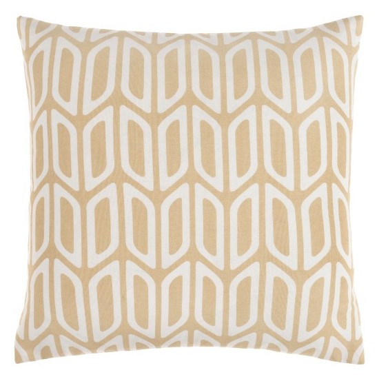 Surya Trudy Tan Pillow Shell With Down Insert 18"H X 18"W