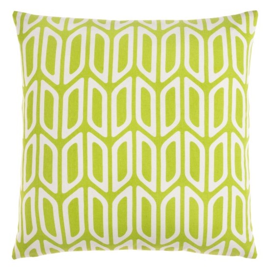 Surya Trudy Green Pillow Shell With Down Insert 18"H X 18"W