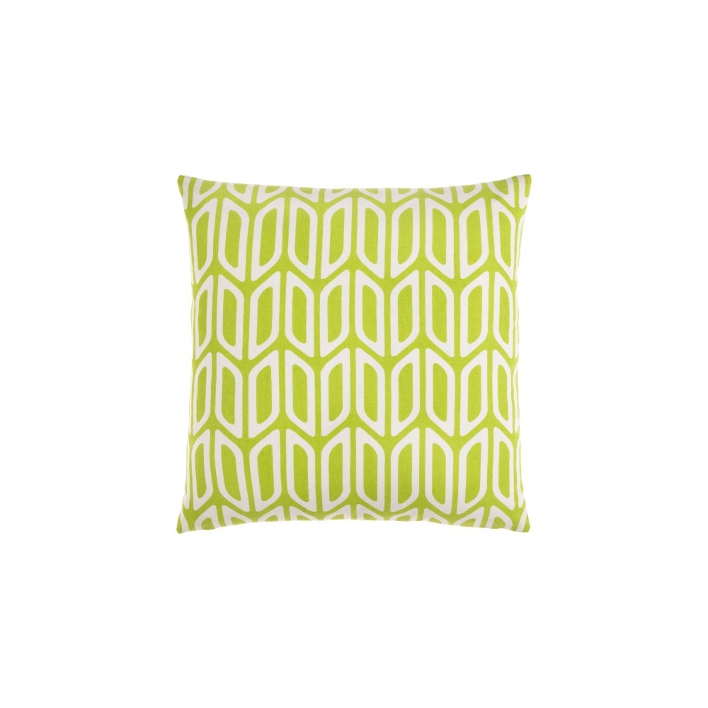 Surya Trudy Green Pillow Shell With Down Insert 18"H X 18"W