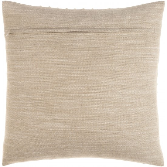 Surya Valin Oatmeal Pillow Shell With Down Insert 22"H X 22"W