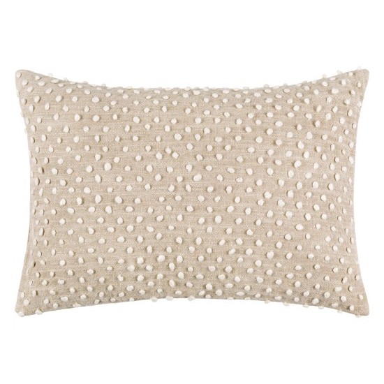 Surya Valin Oatmeal Pillow Shell With Polyester Insert 13"H X 20"W