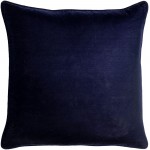 Surya Velvet Glam Navy Pillow Shell With Polyester Insert 20"H X 20"W