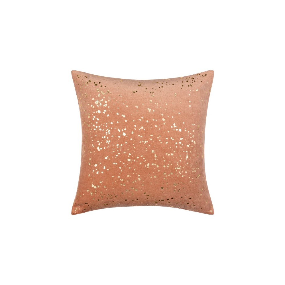 Surya Velvet Sparkle Mauve Pillow Shell With Down Insert 18"H X 18"W