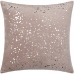 Surya Velvet Sparkle Gray Pillow Shell With Down Insert 18"H X 18"W