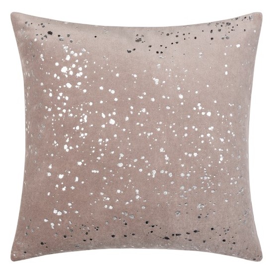 Surya Velvet Sparkle Gray Pillow Shell With Down Insert 18"H X 18"W