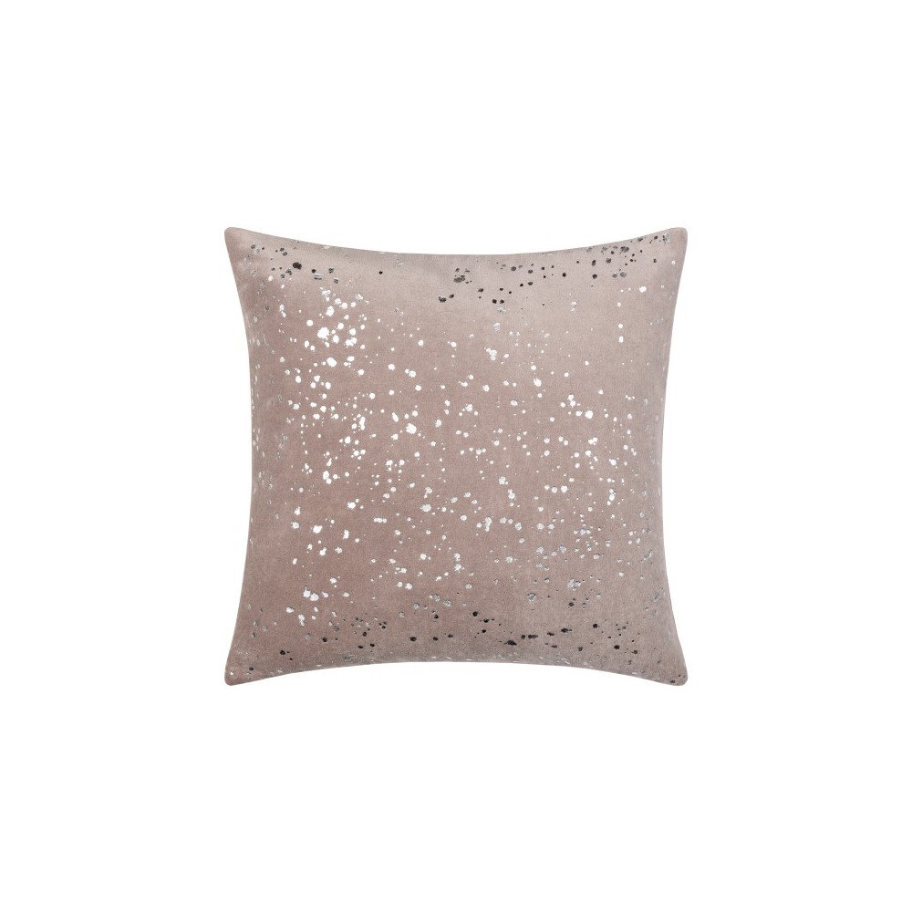 Surya Velvet Sparkle Gray Pillow Shell With Down Insert 18"H X 18"W