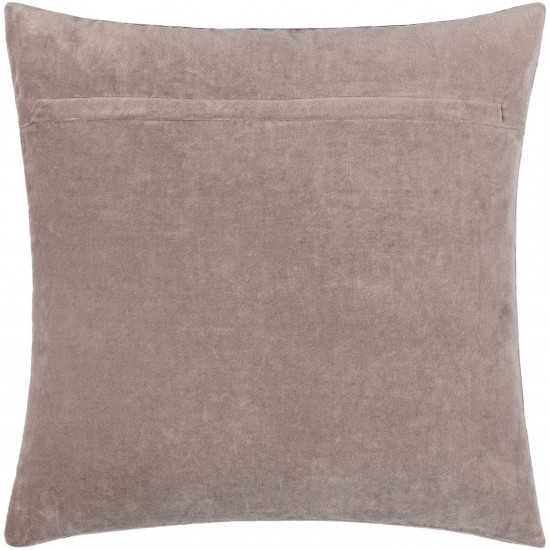 Surya Velvet Sparkle Gray Pillow Shell With Down Insert 18"H X 18"W