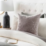 Surya Velvet Sparkle Gray Pillow Shell With Down Insert 22"H X 22"W