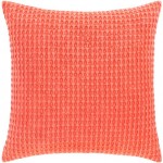 Surya Waffle Coral Pillow Shell With Down Insert 18"H X 18"W