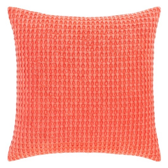 Surya Waffle Coral Pillow Shell With Down Insert 18"H X 18"W