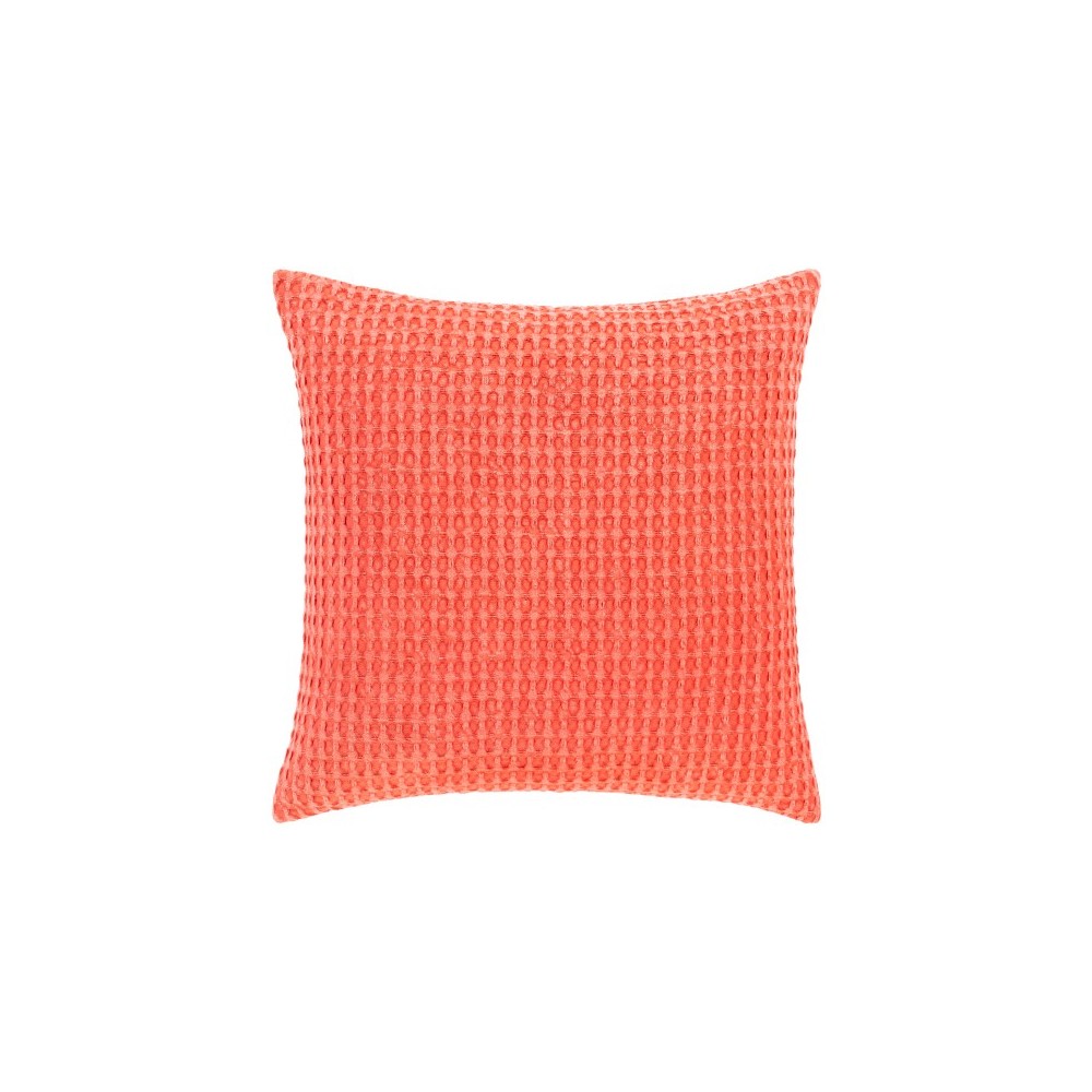 Surya Waffle Coral Pillow Shell With Down Insert 18"H X 18"W