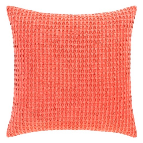 Surya Waffle Coral Pillow Shell With Polyester Insert 18"H X 18"W