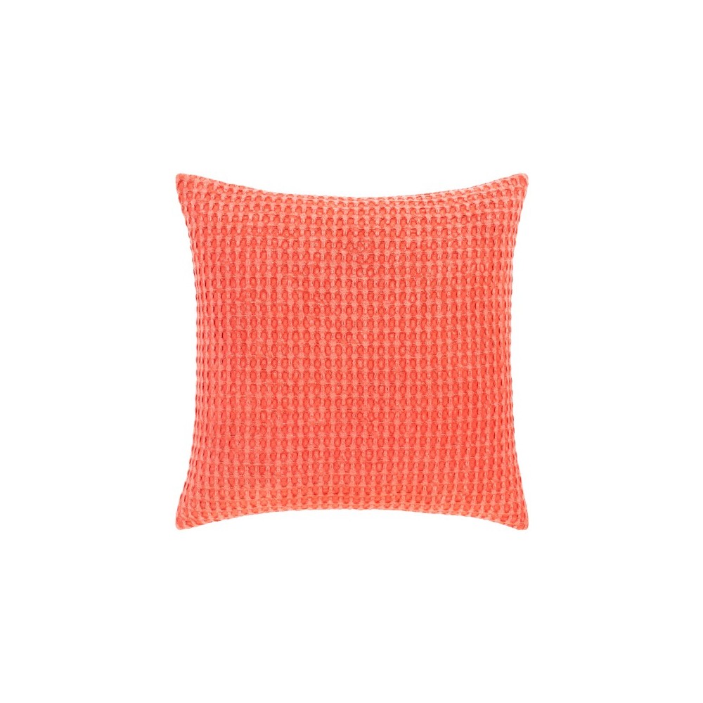 Surya Waffle Coral Pillow Shell With Down Insert 20"H X 20"W