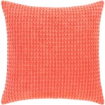 Surya Waffle Coral Pillow Shell With Polyester Insert 22"H X 22"W