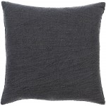 Surya Waffle Black Pillow Shell With Polyester Insert 18"H X 18"W