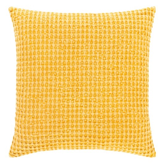 Surya Waffle Saffron Pillow Shell With Down Insert 18"H X 18"W