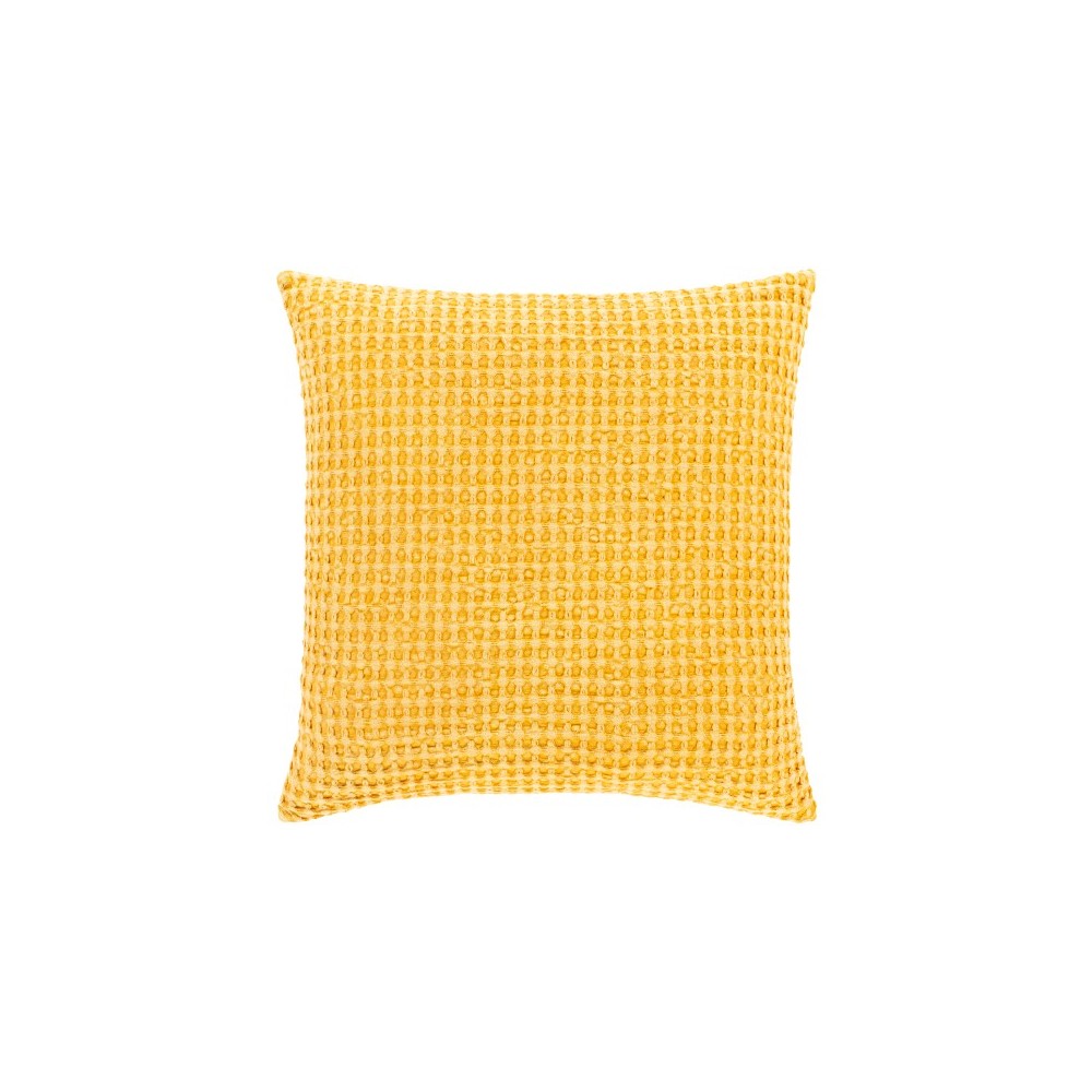 Surya Waffle Saffron Pillow Shell With Down Insert 18"H X 18"W