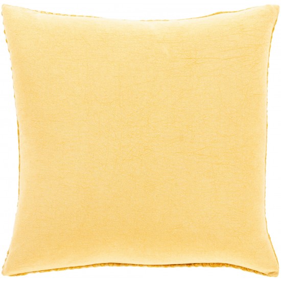 Surya Waffle Saffron Pillow Shell With Down Insert 18"H X 18"W