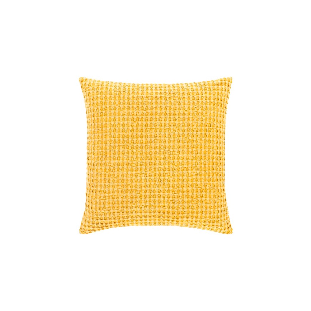 Surya Waffle Saffron Pillow Shell With Polyester Insert 18"H X 18"W Surya Waffle Saffron Pillow Shell With Polyester Insert 18"H X 18"W