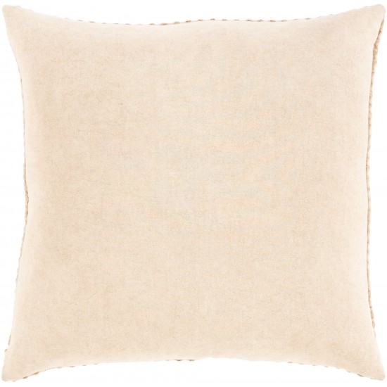 Surya Waffle Tan Pillow Shell With Down Insert 18"H X 18"W