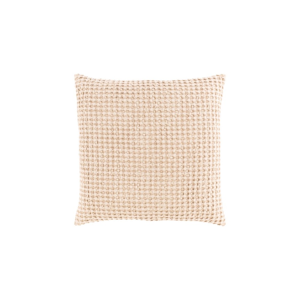 Surya Waffle Tan Pillow Shell With Down Insert 20"H X 20"W