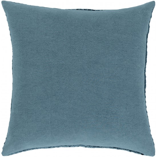 Surya Waffle Light Blue Pillow Shell With Down Insert 18"H X 18"W