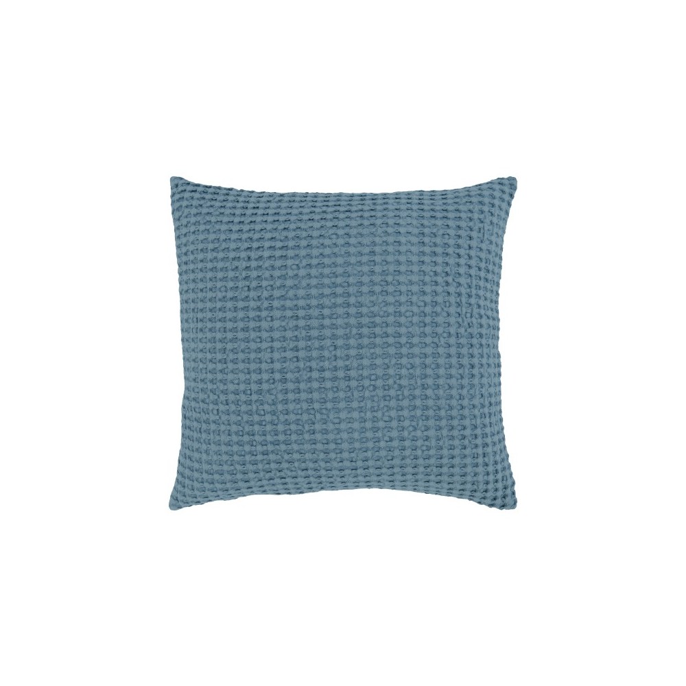 Surya Waffle Light Blue Pillow Shell With Down Insert 20"H X 20"W