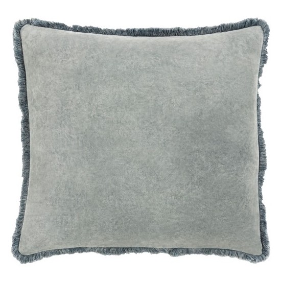 Surya Washed Cotton Velvet Slate Pillow Shell With Down Insert 18"H X 18"W