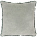 Surya Washed Cotton Velvet Sage Pillow Shell With Down Insert 18"H X 18"W