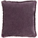 Surya Washed Cotton Velvet Lavender Pillow Shell With Down Insert 18"H X 18"W