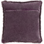 Surya Washed Cotton Velvet Lavender Pillow Shell With Down Insert 18"H X 18"W