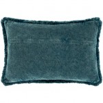 Surya Washed Cotton Velvet Charcoal Pillow Shell With Down Insert 14"H X 22"W