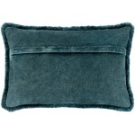 Surya Washed Cotton Velvet Charcoal Pillow Shell With Down Insert 14"H X 22"W