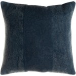 Surya Washed Stripe Navy Pillow Shell With Polyester Insert 18"H X 18"W