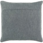 Surya Washed Stripe Gray Pillow Shell With Down Insert 20"H X 20"W