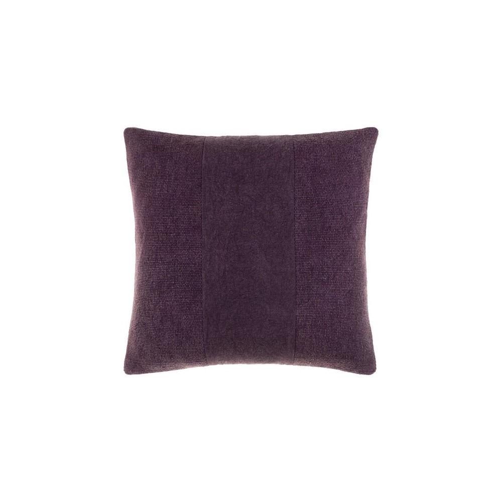 Surya Washed Stripe Medium Purple Pillow Shell With Down Insert 18"H X 18"W