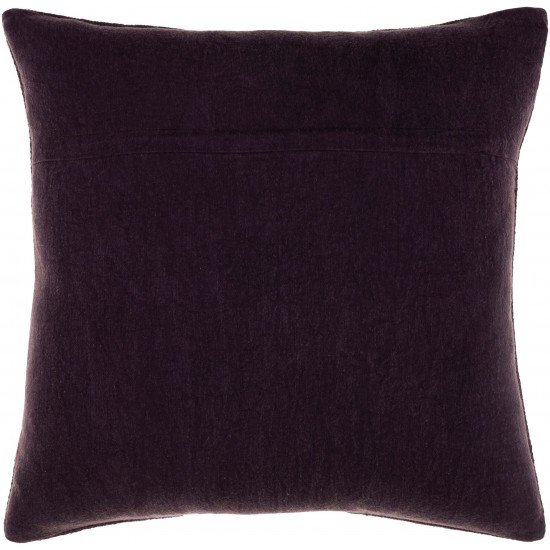 Surya Washed Stripe Medium Purple Pillow Shell With Down Insert 18"H X 18"W