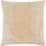 Surya Washed Stripe Light Beige Pillow Shell With Polyester Insert 18"H X 18"W