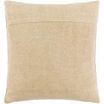 Surya Washed Stripe Light Beige Pillow Shell With Polyester Insert 18"H X 18"W