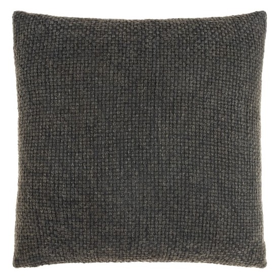 Surya Washed Texture Charcoal Pillow Shell With Down Insert 20"H X 20"W