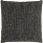 Surya Washed Texture Charcoal Pillow Shell With Polyester Insert 20"H X 20"W