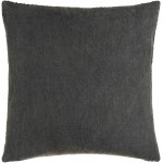 Surya Washed Texture Charcoal Pillow Shell With Polyester Insert 20"H X 20"W