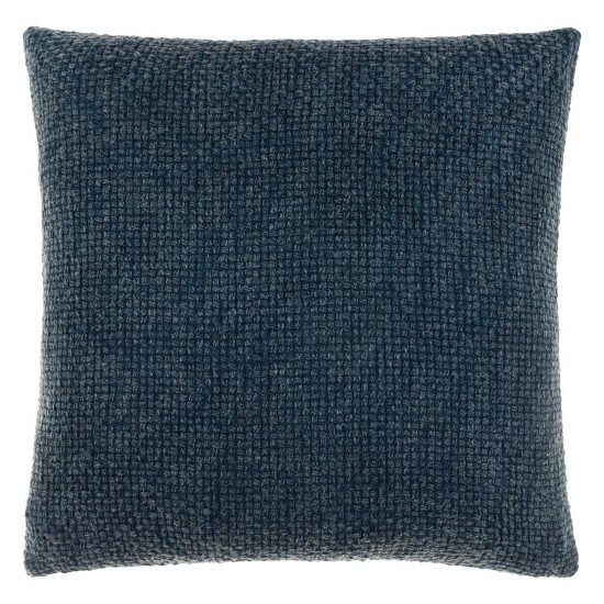 Surya Washed Texture Deep Teal Pillow Shell With Down Insert 20"H X 20"W