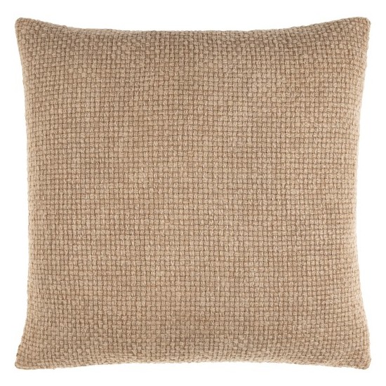 Surya Washed Texture Beige Pillow Shell With Down Insert 18"H X 18"W