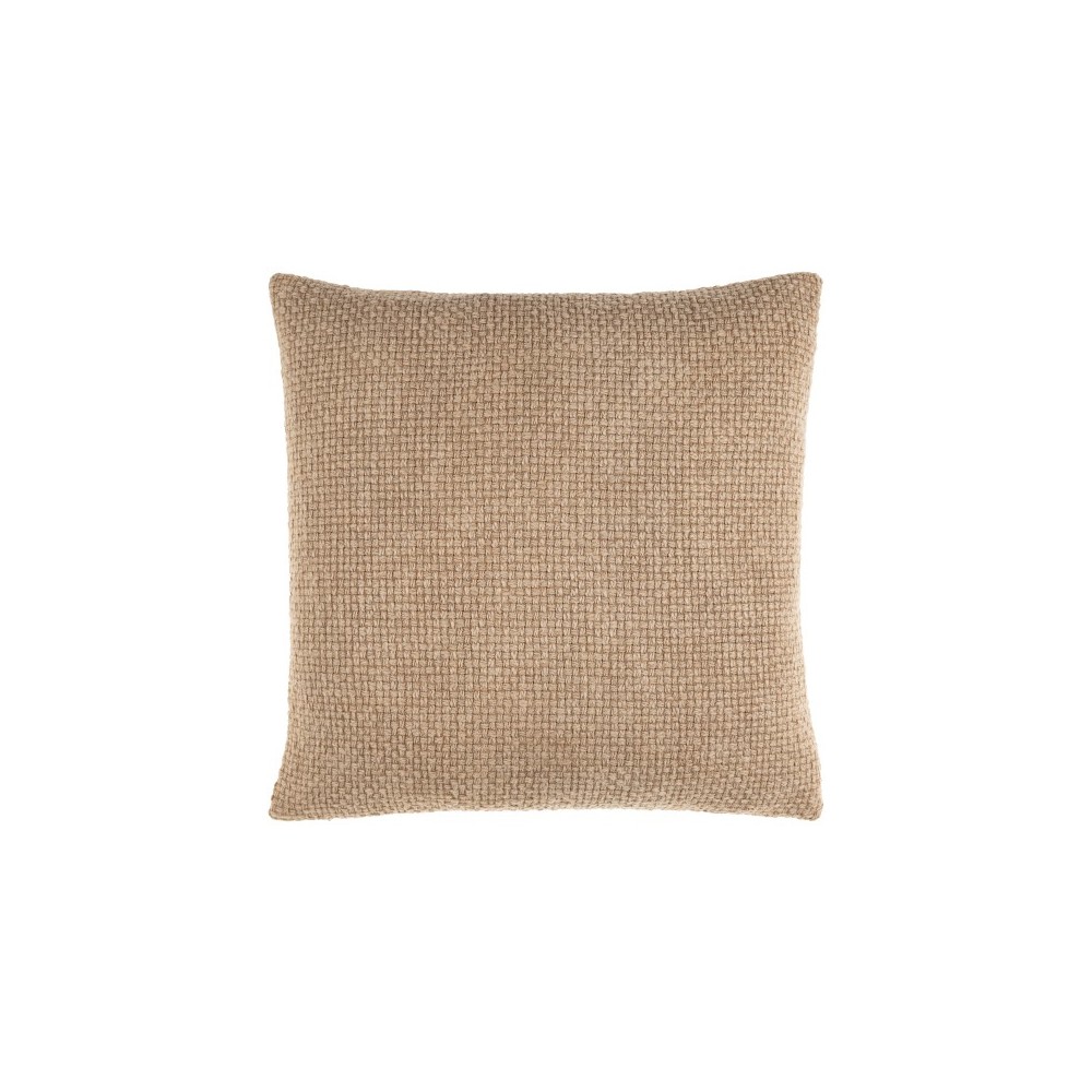 Surya Washed Texture Beige Pillow Shell With Down Insert 18"H X 18"W