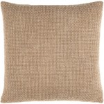 Surya Washed Texture Beige Pillow Shell With Down Insert 20"H X 20"W