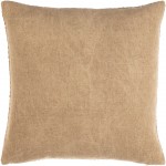 Surya Washed Texture Beige Pillow Shell With Down Insert 20"H X 20"W