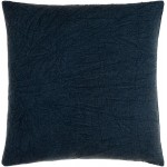 Surya Washed Waffle Navy Pillow Shell With Down Insert 18"H X 18"W