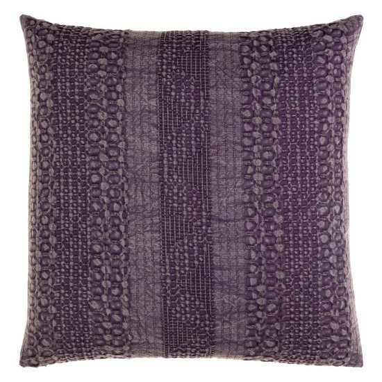 Surya Washed Waffle Medium Purple Pillow Shell With Down Insert 18"H X 18"W